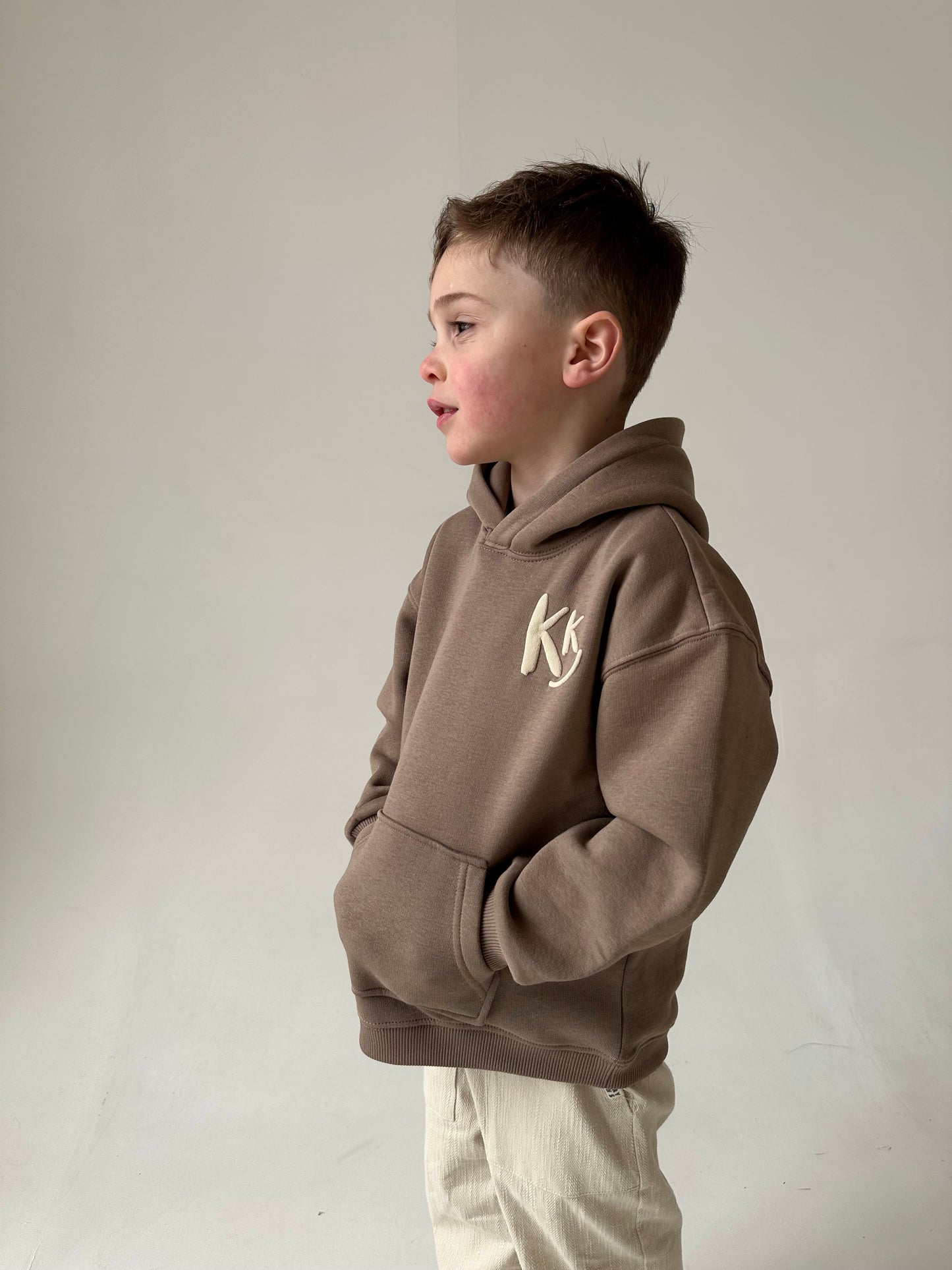 Mocha Puff Print Hoodie