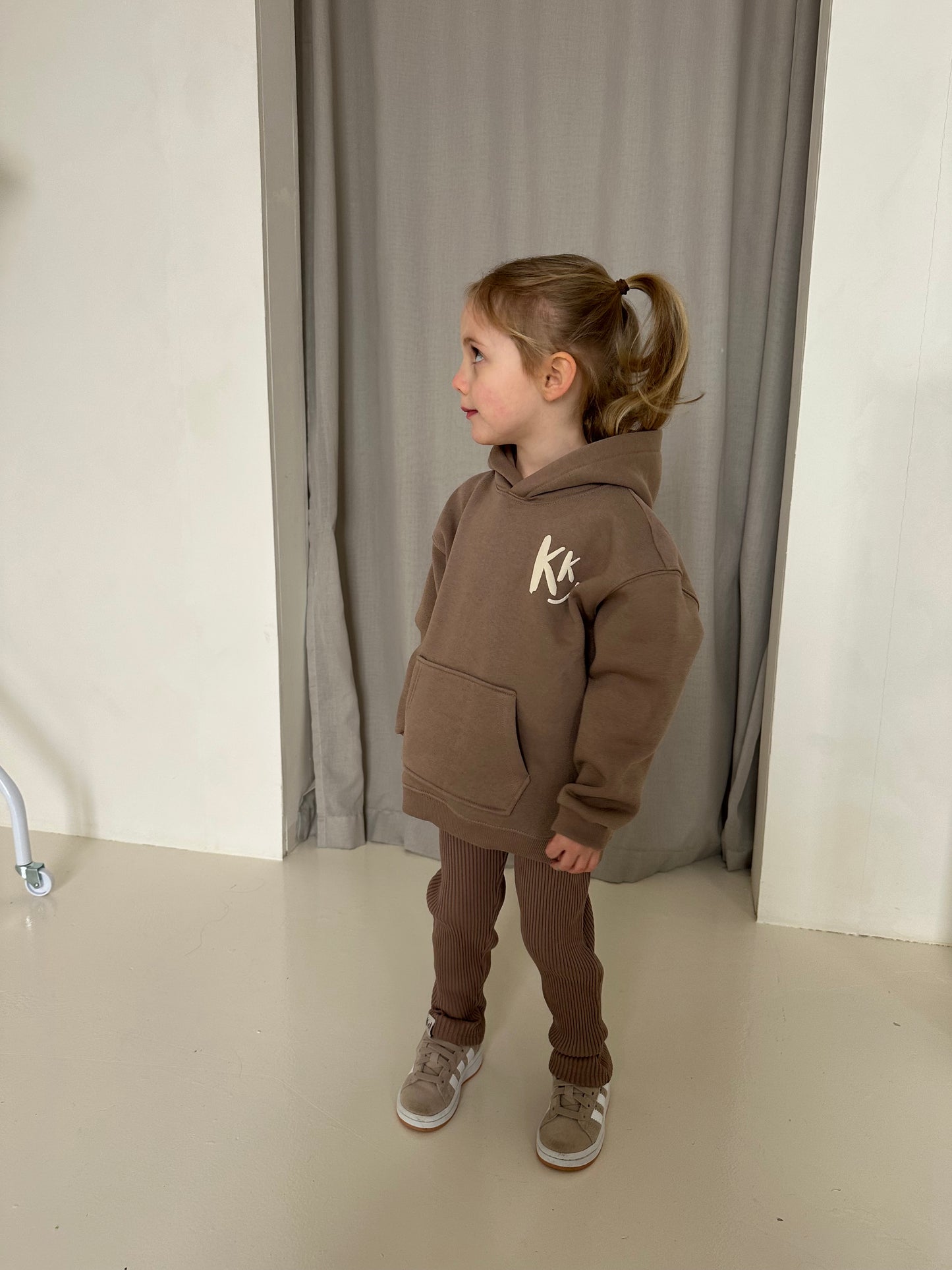 Mocha Puff Print Hoodie